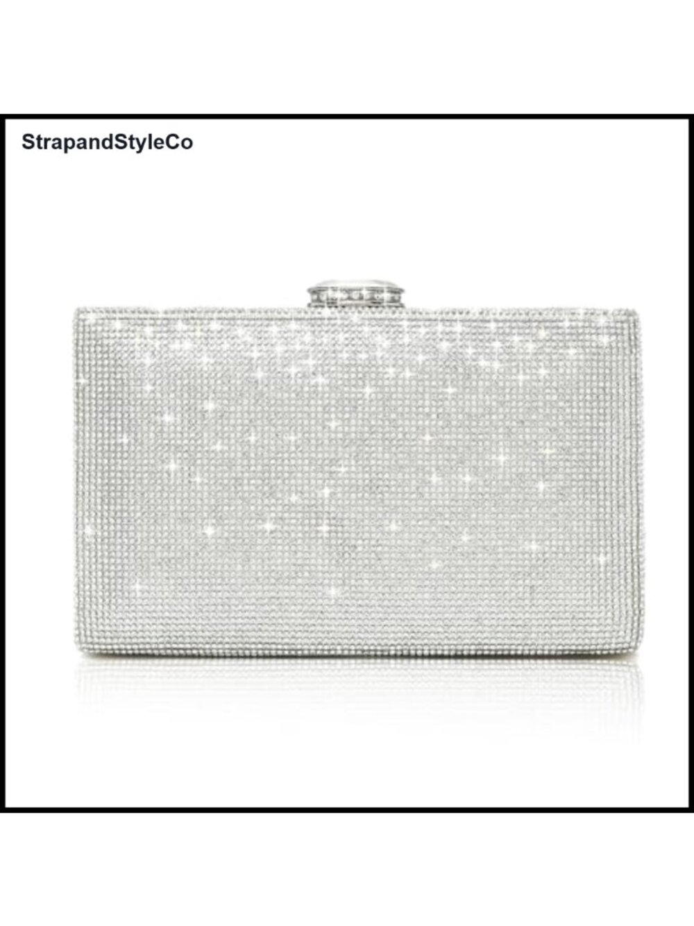 Rhinestone Crystal Evening Clutch Bag Detachable Chain Wedding Party Purse